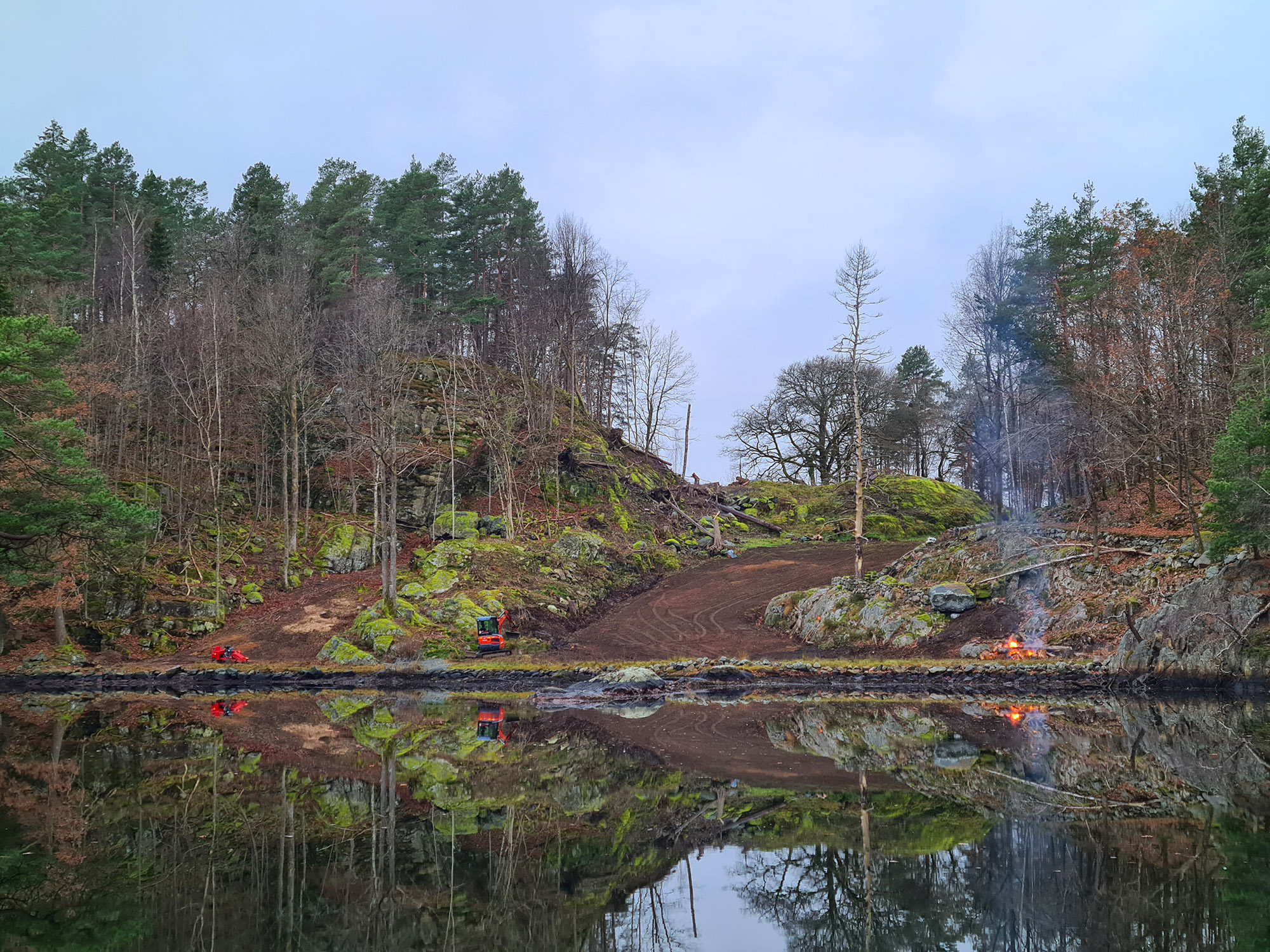 Furøya med Grindekra sett fra Hestøya etter hogst.